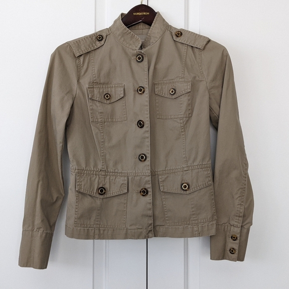 Banana Republic Khaki Bomber Jacket - Sz. Small - Picture 7 of 9